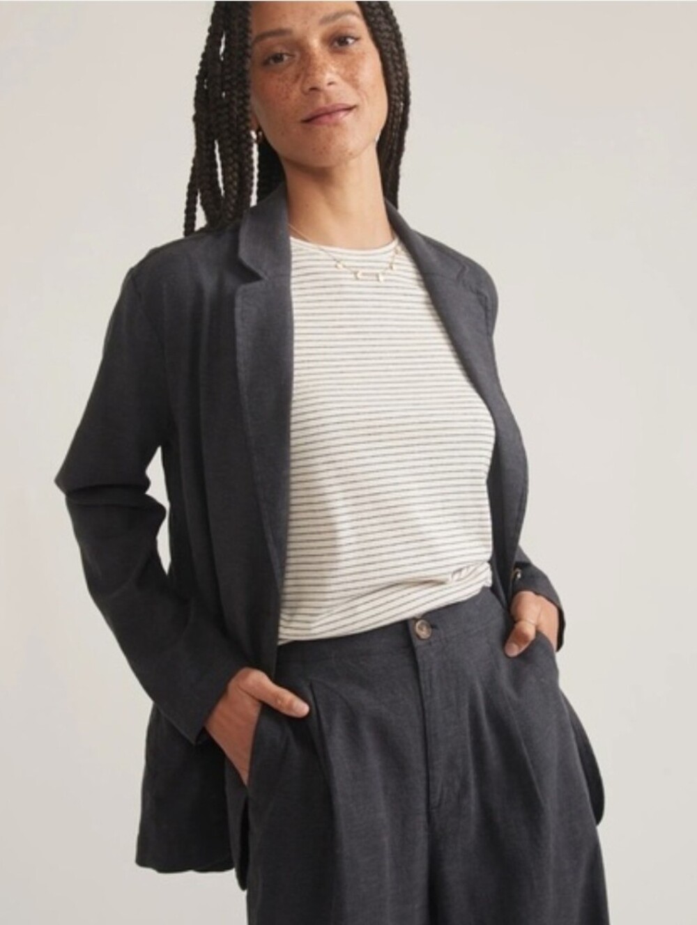 Marine Layer NWT Navy Sz XL Relaxed Blazer Jacket 2 Button 2 Pocket Hemp